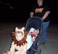Mark, Andrew and Mommy at Halloween