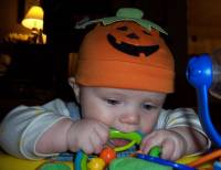 Andrew in Halloween cap