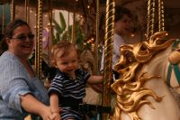 Kelly, Mark, and Andrew on Carousel at Fashion Island on July 19th