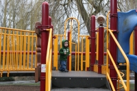 Andrew on playground at park